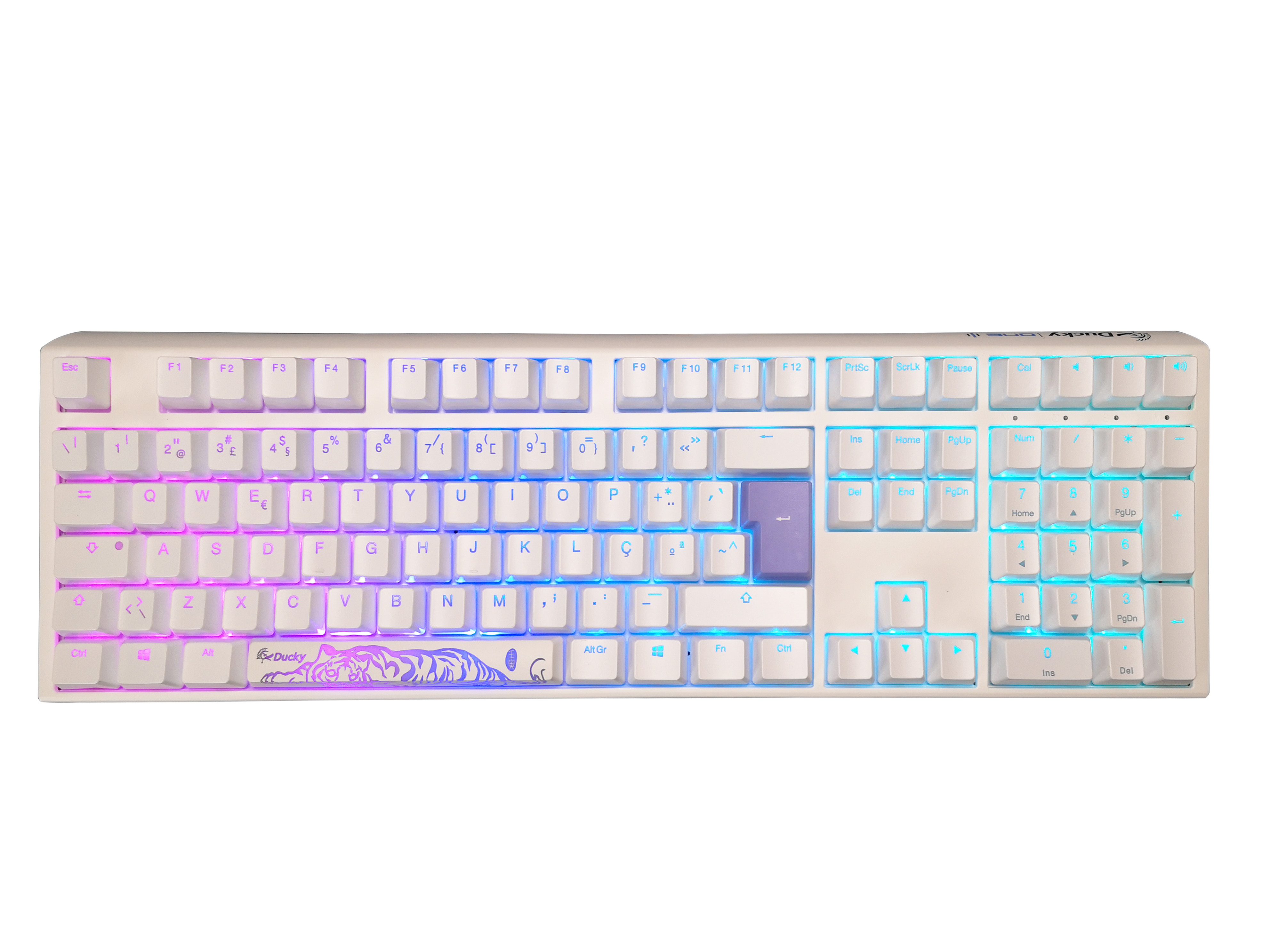 Teclado Ducky ONE 3 Classic Full-Size Pure White, Hot-swappable, MX-Silent Red, RGB, PBT - Mecnico PT 1